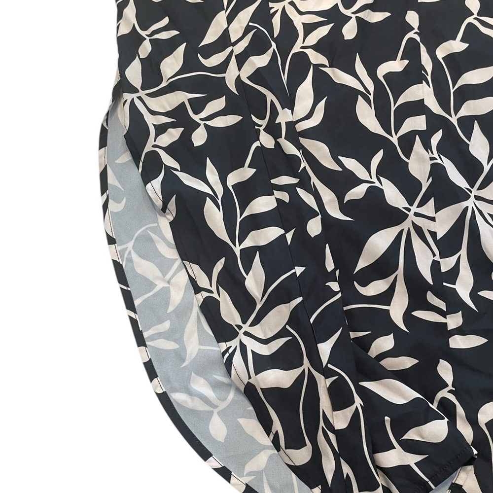 Cupshe Black White Leaf Print Swim Midi Sarong Coverup Tie Waist L NWOT - Picture 8 of 11